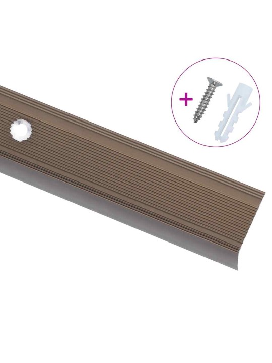 Portaikon suojukset L-muotoiset 15 kpl alumiini 100 cm ruskea