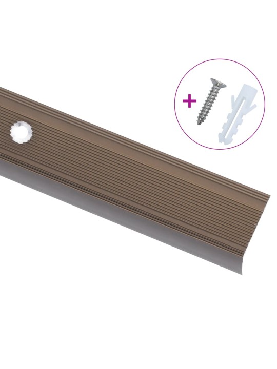 Portaikon suojukset l-muotoiset 5 kpl alumiini 100 cm ruskea