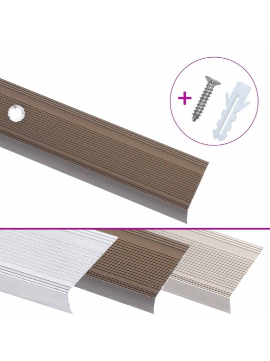 Portaikon suojukset L-muotoiset 15 kpl alumiini 100 cm ruskea