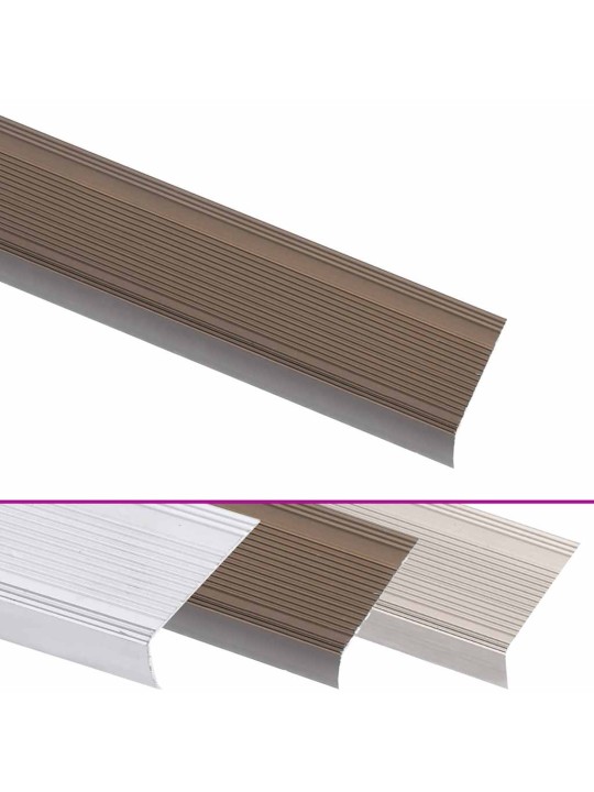 Portaikon suojukset L-muotoiset 15 kpl alumiini 100 cm ruskea