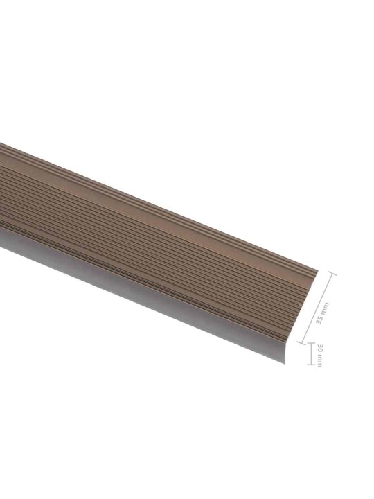 Portaikon suojukset L-muotoiset 15 kpl alumiini 100 cm ruskea