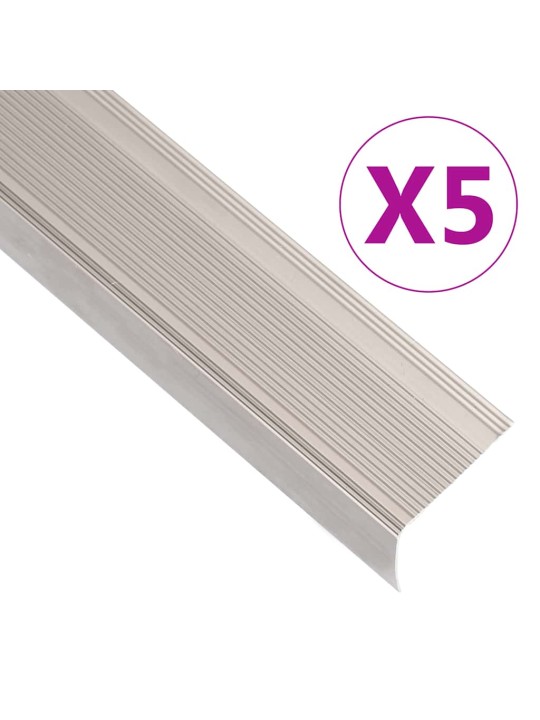 Portaikon suojukset l-muotoiset 5 kpl alumiini 100 cm samppanja