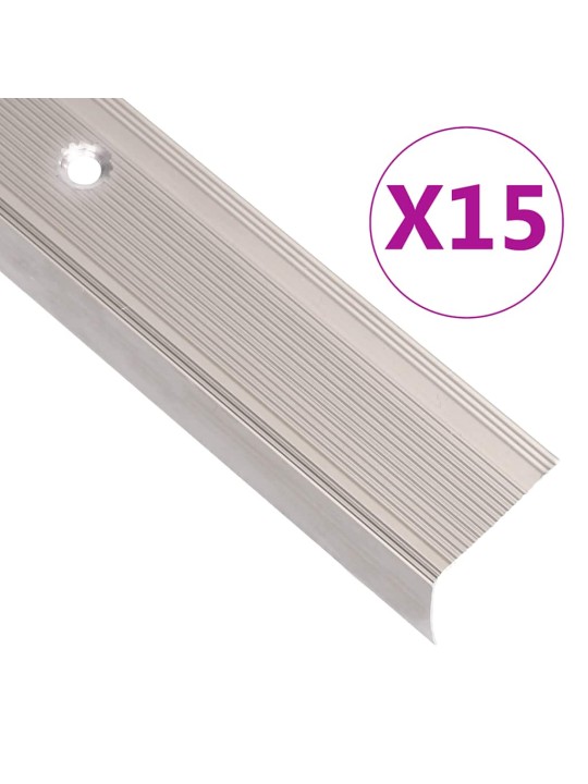 Portaikon suojukset L-muotoiset 15 kpl alumiini 100cm samppanja