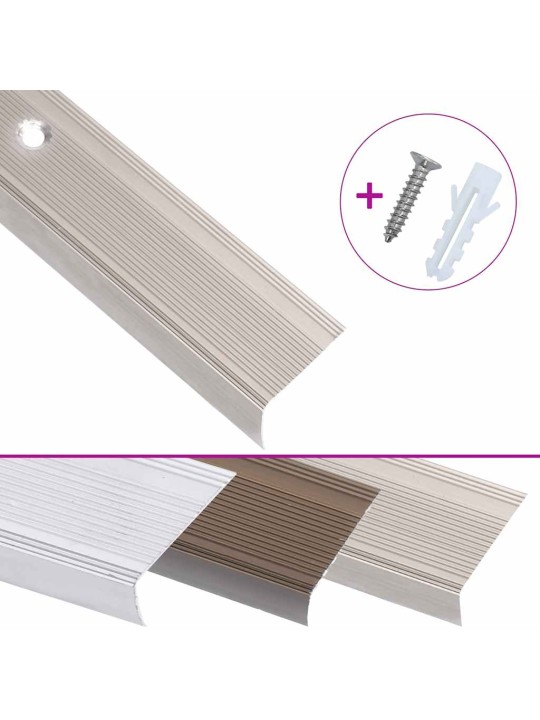 Portaikon suojukset L-muotoiset 15 kpl alumiini 100cm samppanja