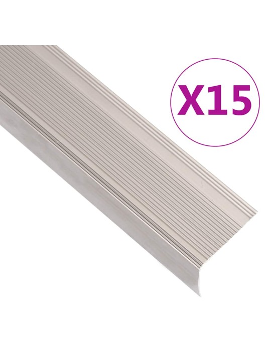 Portaikon suojukset L-muotoiset 15 kpl alumiini 100cm samppanja