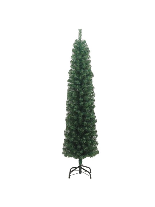 Kapea tekojoulukuusi jalustalla vihreä 240 cm pvc