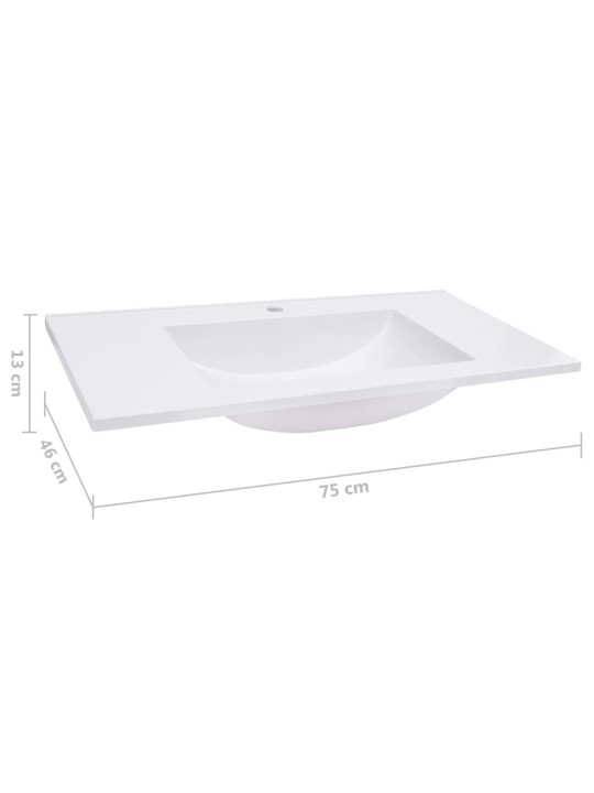 Sisäänrakennettu pesuallas 750x460x130 mm smc valkoinen
