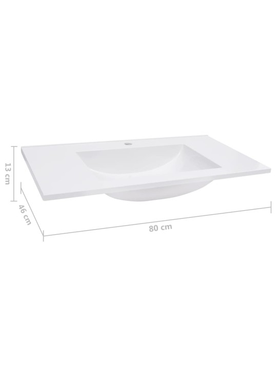 Sisäänrakennettu pesuallas 800x460x130 mm smc valkoinen