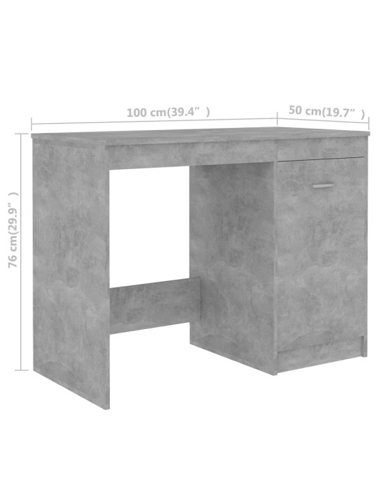 Työpöytä betoninharmaa 140x50x76 cm tekninen puu