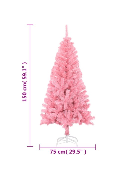 Tekojoulukuusi jalustalla pinkki 150 cm PVC