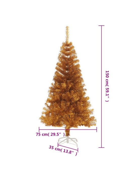 Tekojoulukuusi jalustalla kulta 150 cm PET