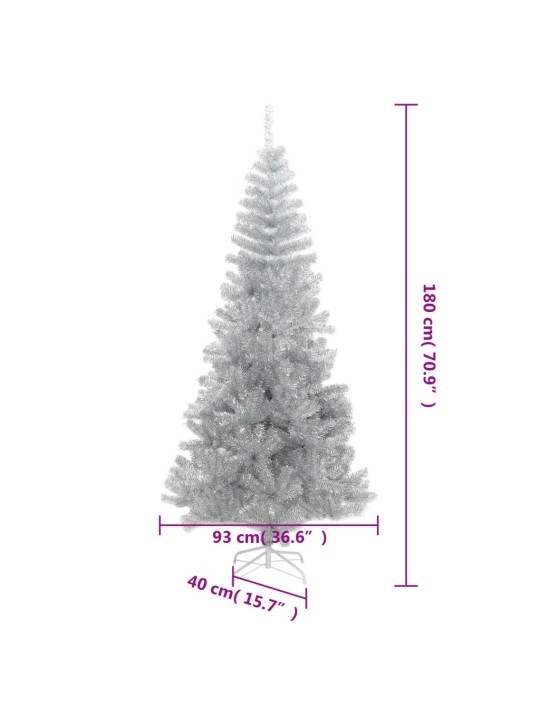 Tekojoulukuusi jalustalla hopea 180 cm pet