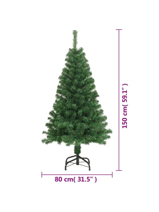 Tekojoulukuusi paksuilla oksilla vihreä 150 cm PVC