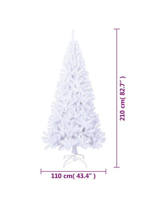Tekojoulukuusi paksuilla oksilla valkoinen 210 cm PVC