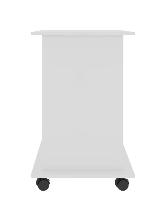 Tietokonepöytä korkeakiilto valkoinen 80x50x75 cm lastulevy