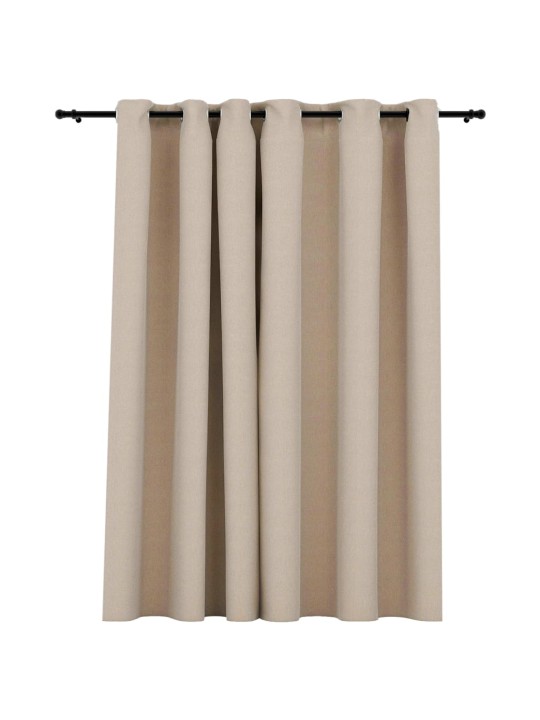 Pellavamainen pimennysverho purjerenkailla beige 290x245 cm