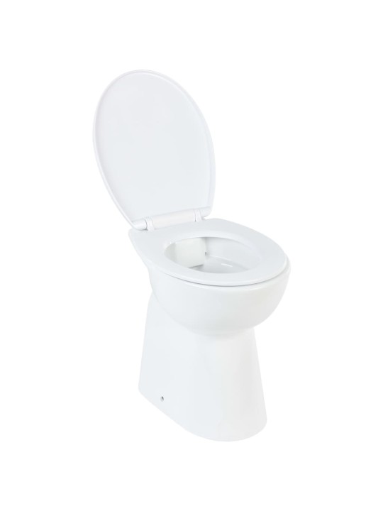 Korkea reunaton WC Soft Close 7 cm korkeampi keraaminen valk.