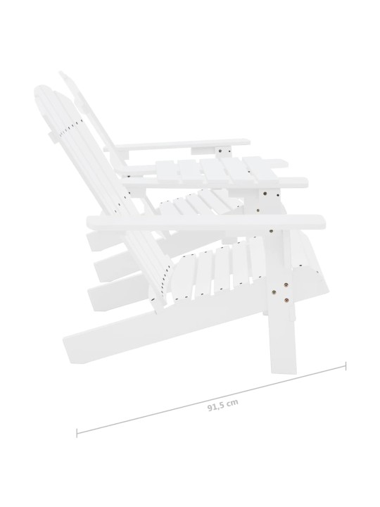 Adirondack-puutarhatuoli täysi kuusi valkoinen