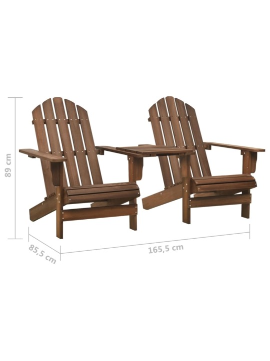 Adirondack puutarhatuolit teepöydällä täysi kuusi ruskea