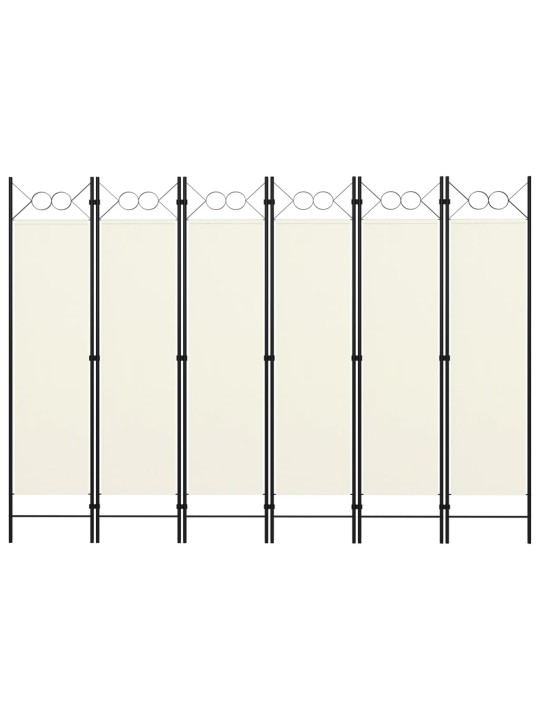 6-Paneelinen tilanjakaja kermanvalkoinen 240x180 cm