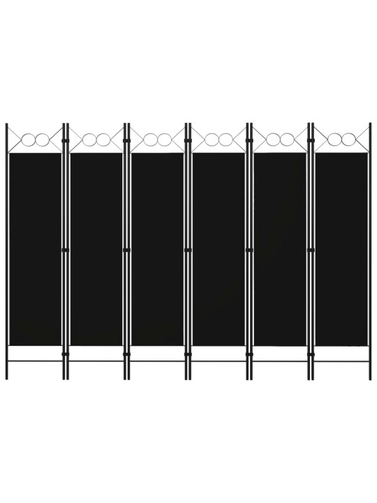 6-Paneelinen tilanjakaja 240x180 cm musta