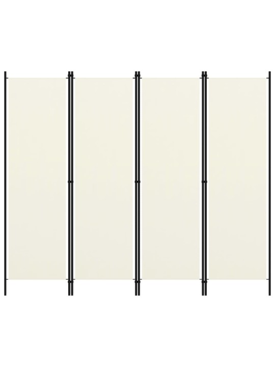 4-paneelinen tilanjakaja kermanvalkoinen 200x180 cm