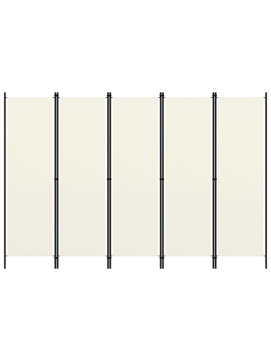 5-paneelinen tilanjakaja kermanvalkoinen 250x180 cm