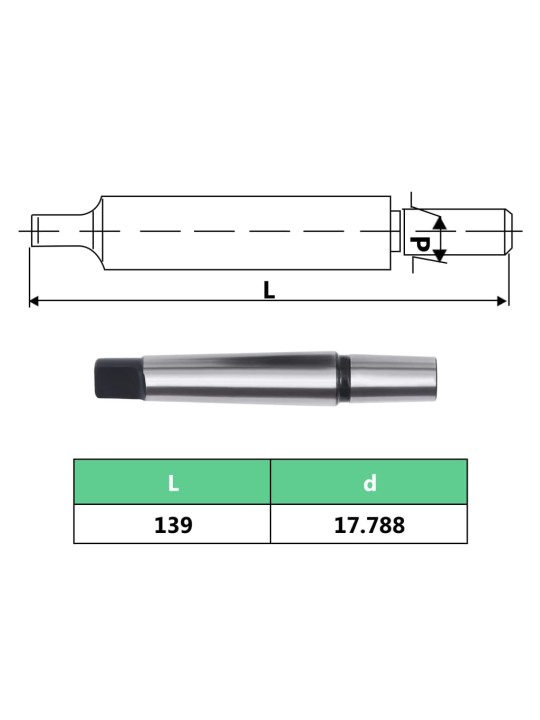 Poran pikaistukka MT2-B18 16 mm kiristysalue