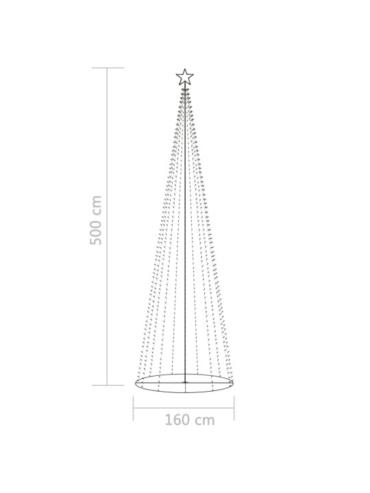 Kartiojoulukuusi 752 moniväristä LED-valoa 160x500 cm