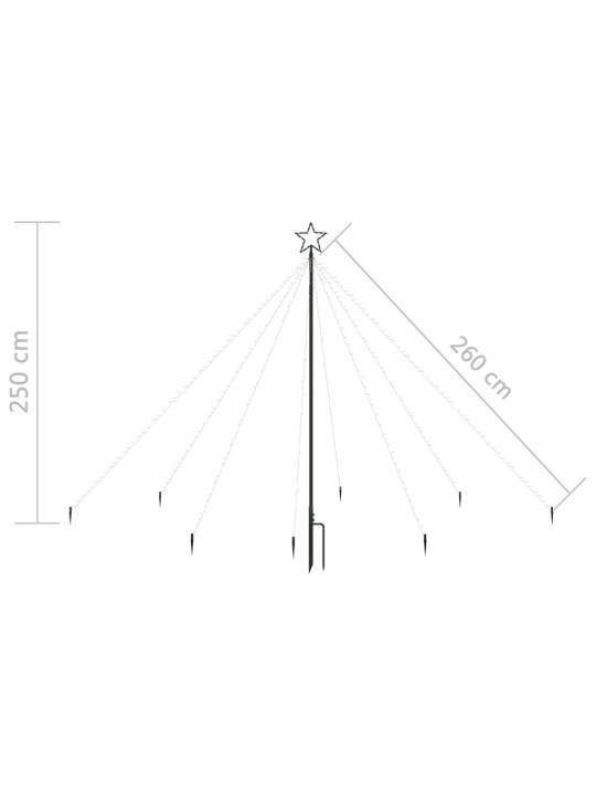 Joulukuusen valot sisä-/ulkokäyttöön 400 LED-valoa 2,5 m