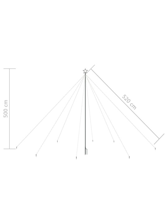 Joulukuusen valot sisä-/ulkokäyttöön 800 LED-valoa 5 m