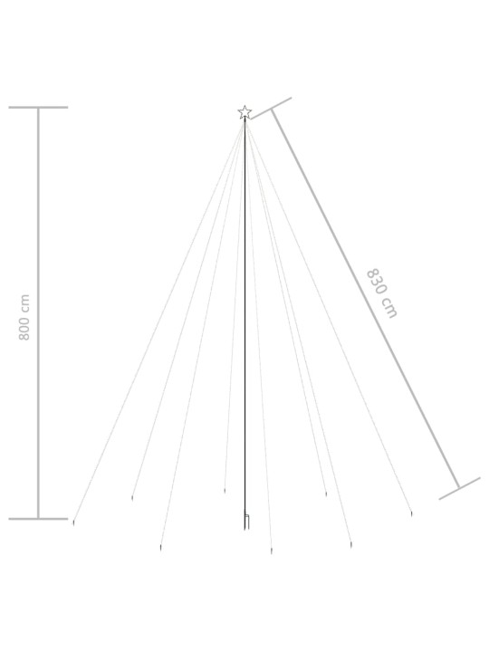Joulukuusen valot sisä-/ulkokäyttöön 1 300 LED-valoa 8 m