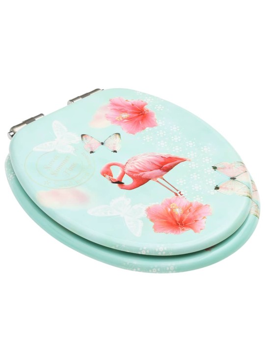 WC-istuin soft close -kannella MDF flamingokuosi