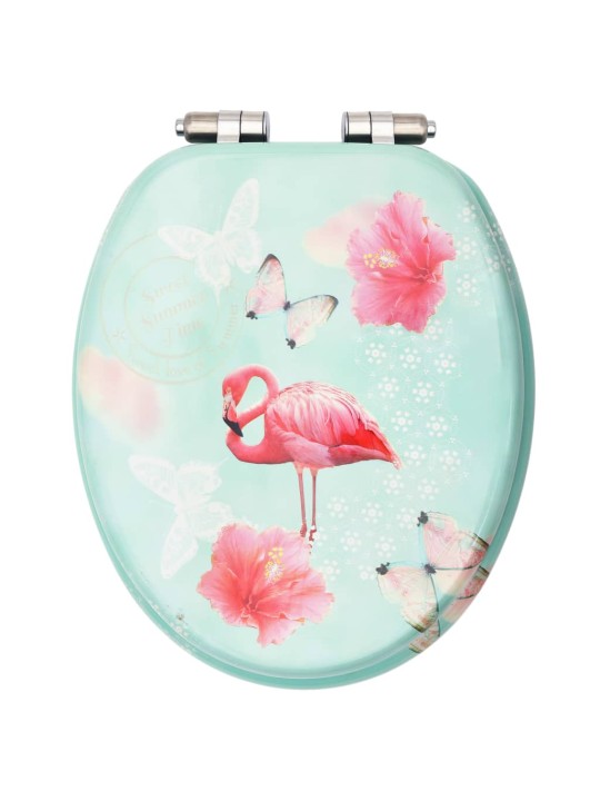 WC-istuin soft close -kannella MDF flamingokuosi