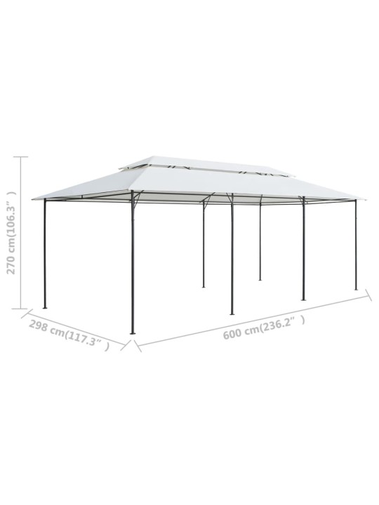 Huvimaja 600x298x270 cm valkoinen 180 g/m²