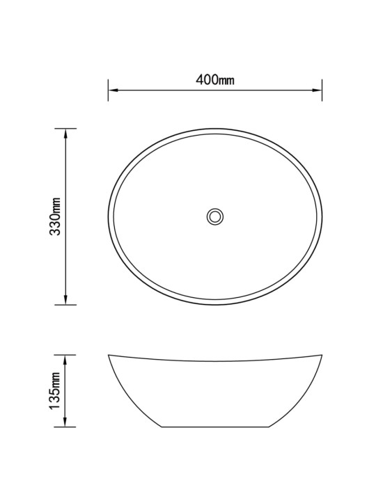 Ylellinen pesuallas ovaali matta kerma 40x33 cm keraaminen