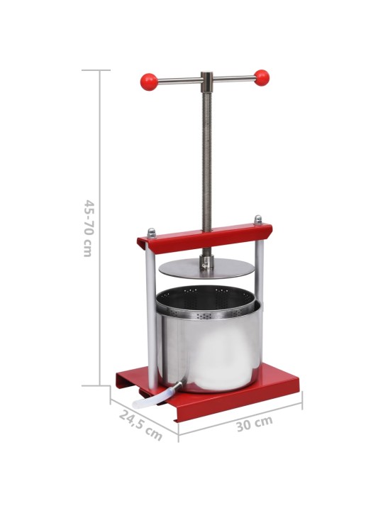Hedelmä- ja viinipuristin ruostumaton teräs 6 l
