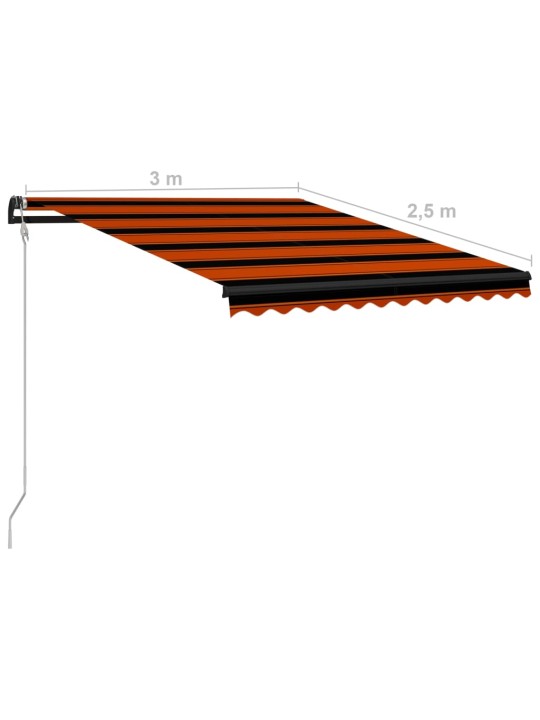 Sisäänkelattava markiisi 300x250 cm oranssi ja ruskea