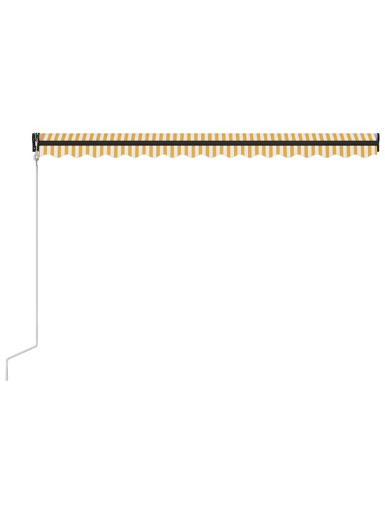 Automaattisesti sisäänkelattava markiisi 400x300cm kelt./valk.