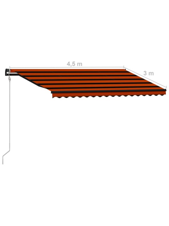 Automaattisesti kelautuva markiisi 450x300 cm oranssi/ruskea