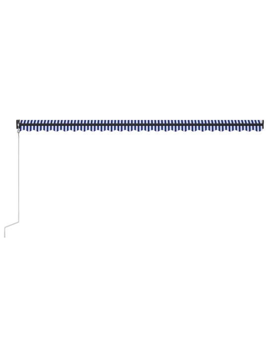 Automaattisesti kelattava markiisi 600x300 cm sininen/valkoinen