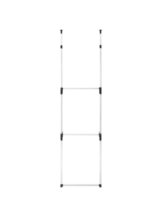 Teleskooppinen vaatekaappijärjestelmä tangoilla alumiini