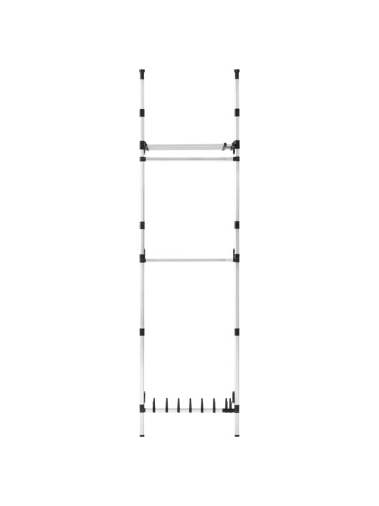 Teleskooppinen vaatekaappijärjestelmä tangot ja hylly alumiini