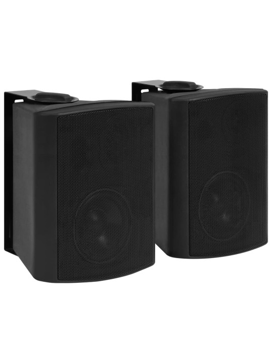 Seinäkiinnitteiset stereokaiuttimet 2 kpl musta sisä/ulko 100 w