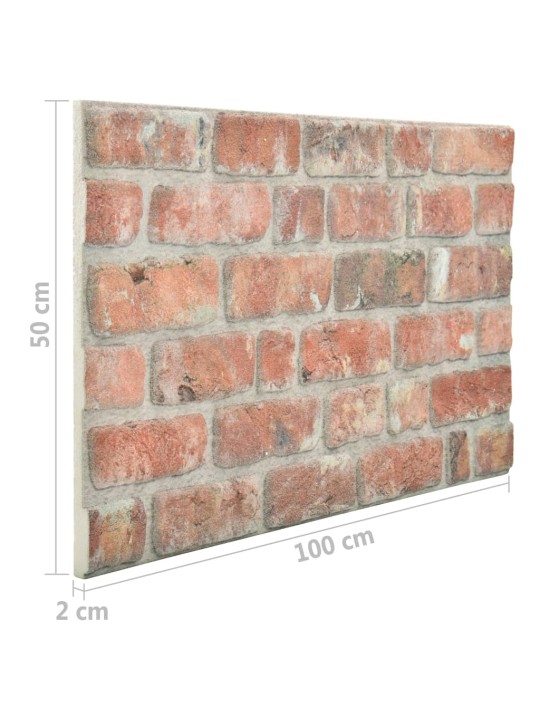 3D Seinäpaneelit punainen tiilikuvio 11 kpl EPS