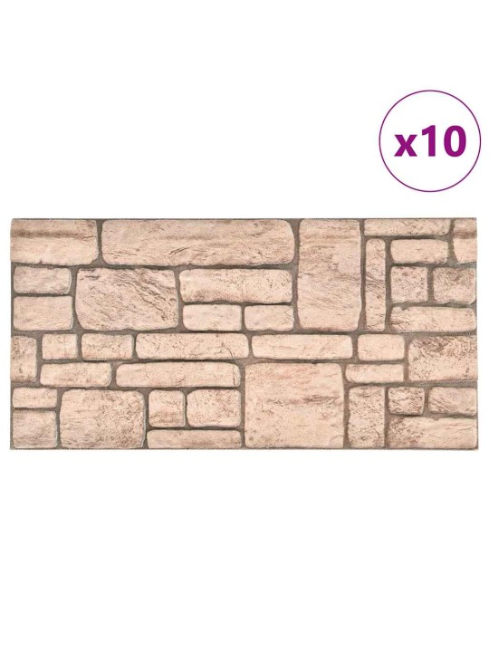 3d-seinäpaneelit beige tiilikuvio 10 kpl eps