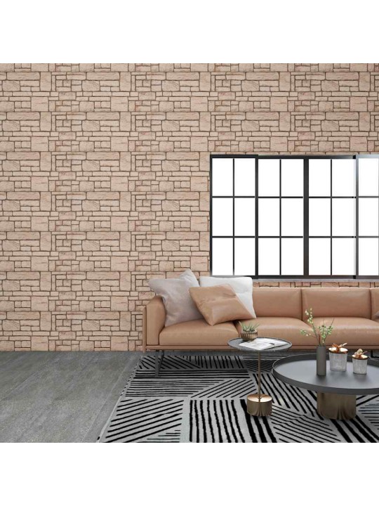 3d-seinäpaneelit beige tiilikuvio 10 kpl eps