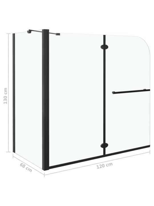 Taittuva suihkukaappi ESG 120x68x130 cm musta