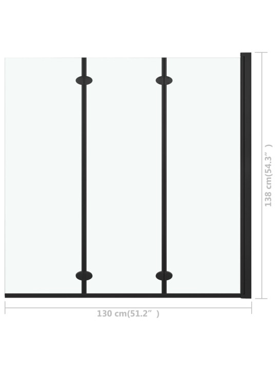 Taittuva suihkukaappi 3 paneelia ESG 130x138 cm musta