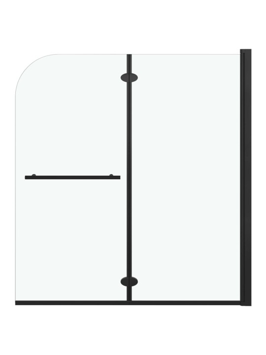 Taittuva suihkukaappi 2 paneelia ESG 120x140 cm musta